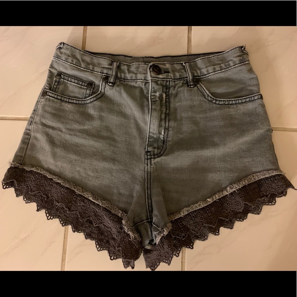 Free People lace trim shorts